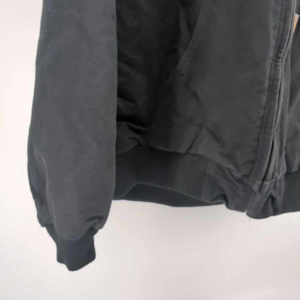 Vintage Carhartt J140 Quilted Lined Black Hooded Jacket XL Union UFCW USA *READ*